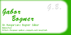 gabor bogner business card